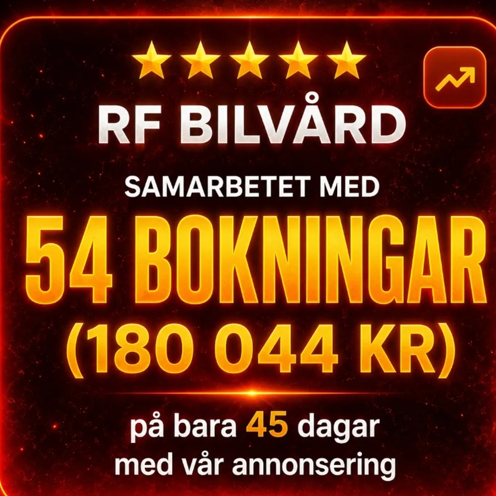 RF Bilvård: 180 044 kr 54 bokningar på 45 dagar